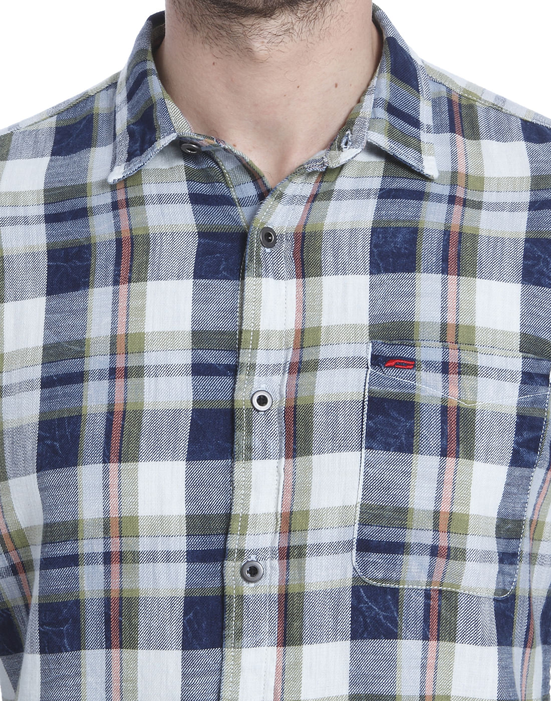 Green Check Slim Fit Shirt