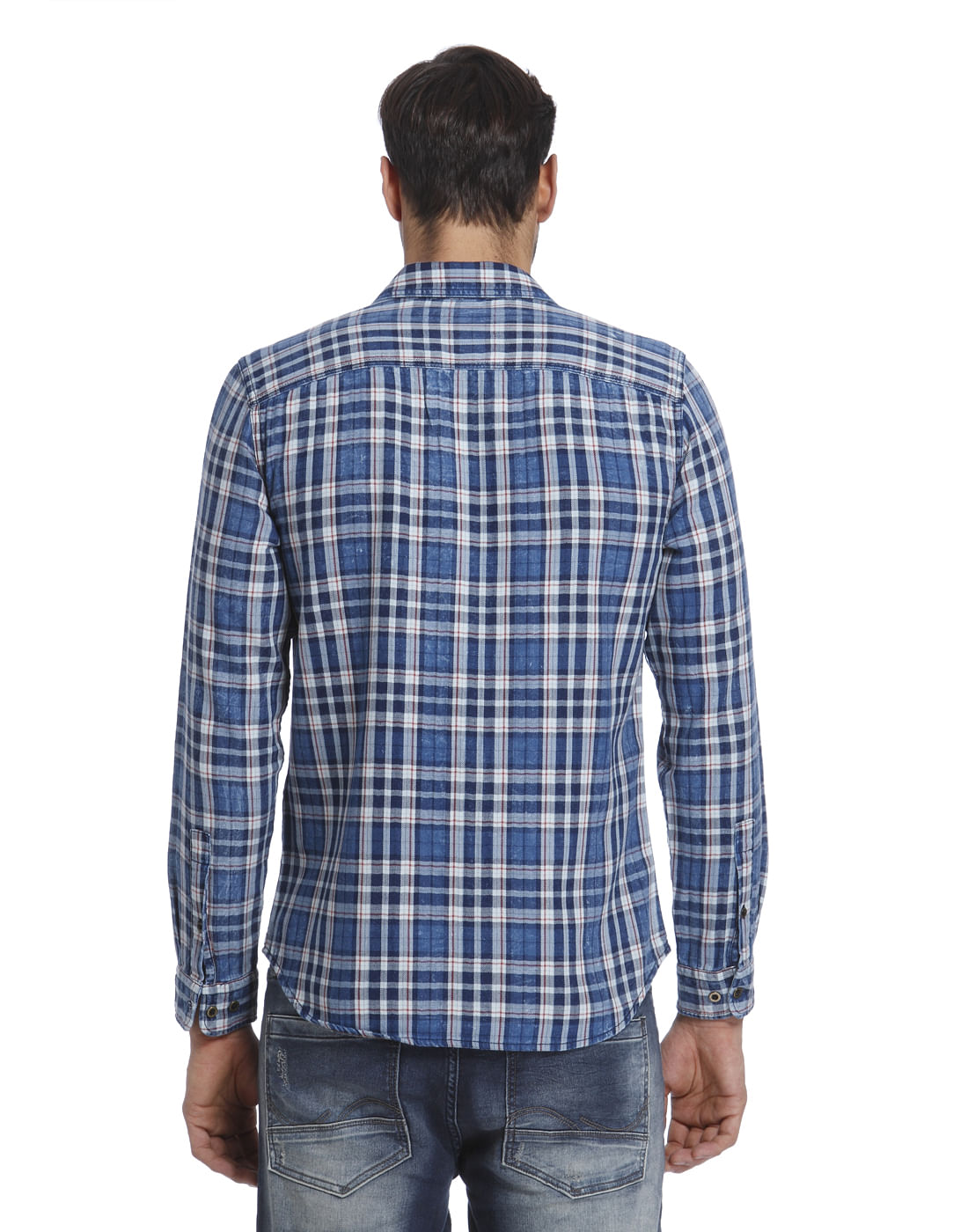 Blue Check Slim Fit Shirt