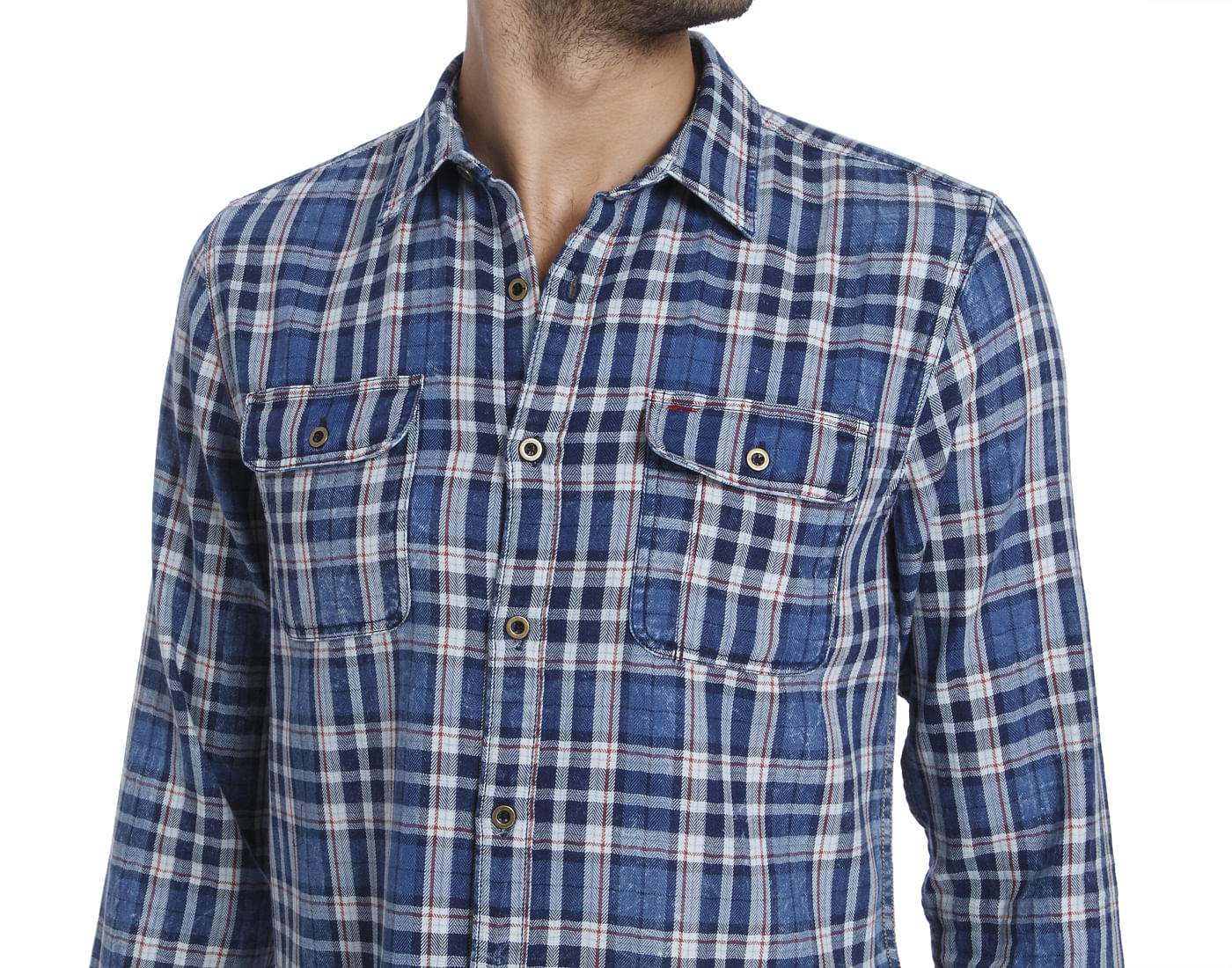 Blue Check Slim Fit Shirt