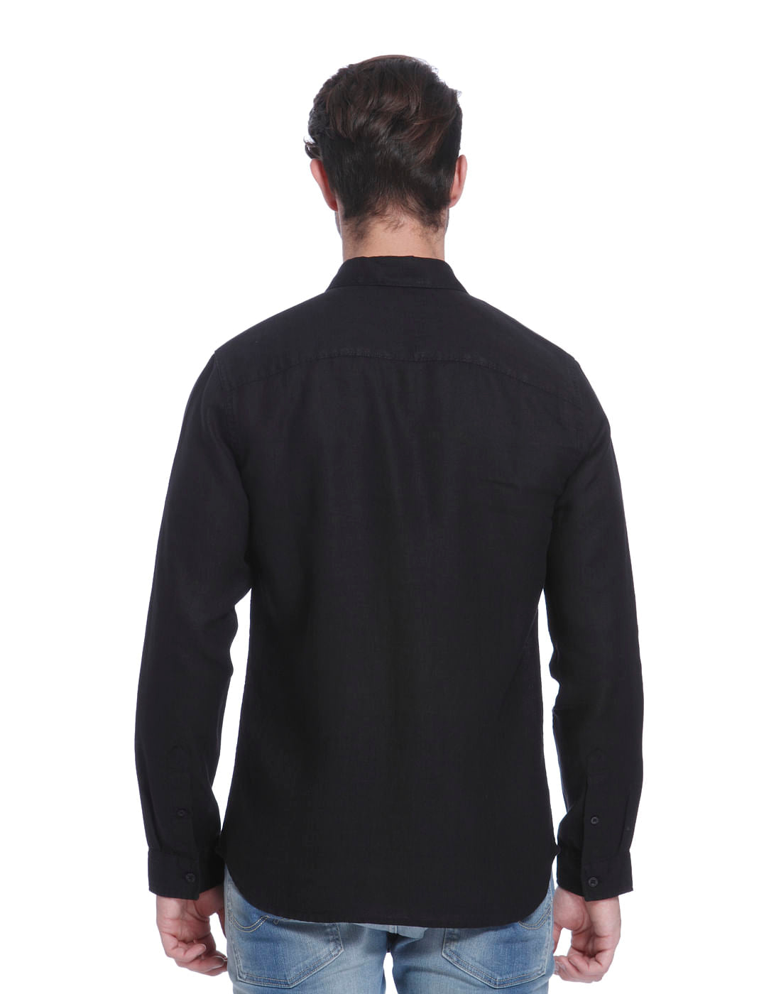 Black Linen Slim Fit Shirt
