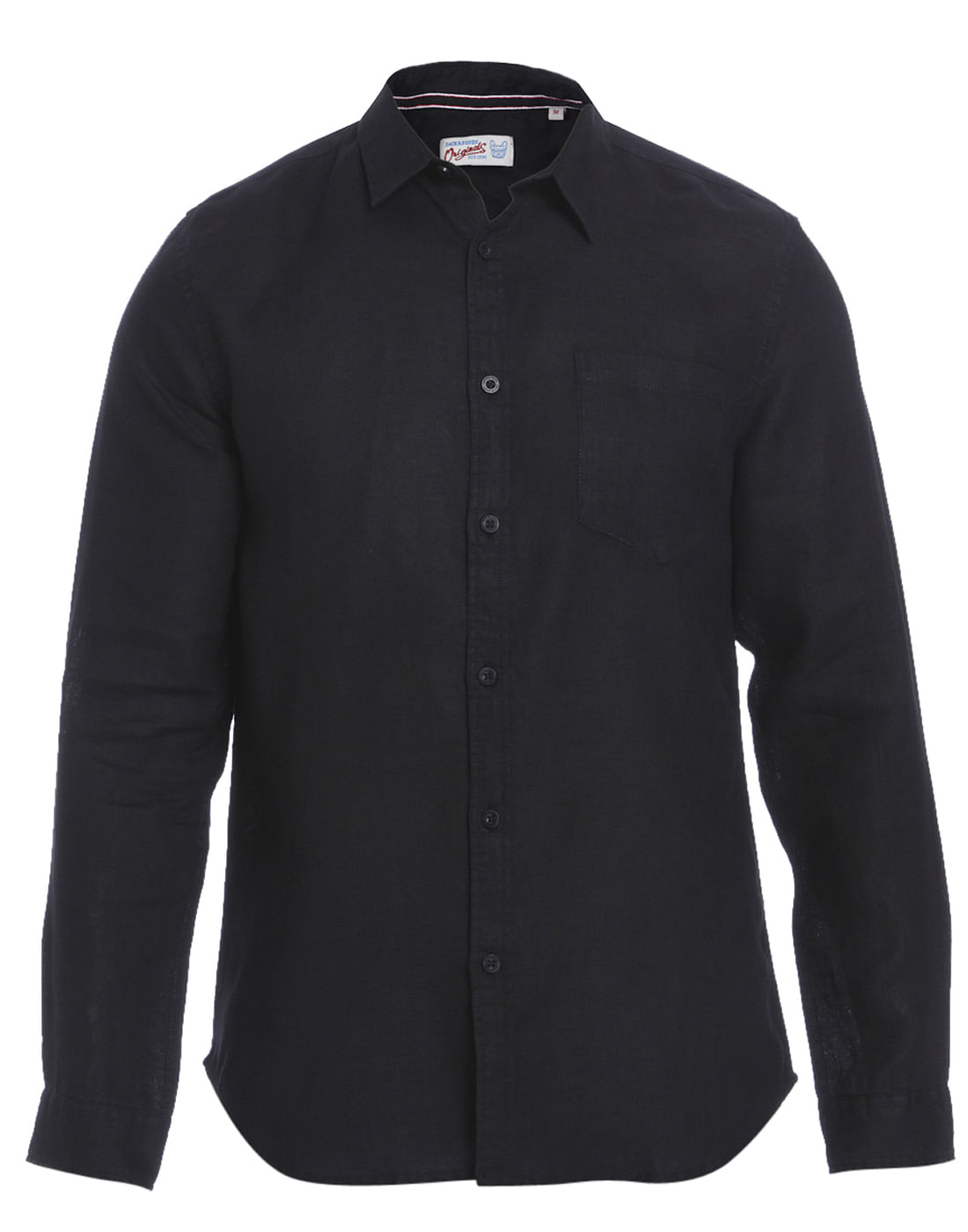 Black Linen Slim Fit Shirt