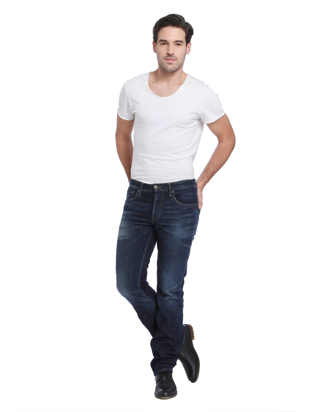 Blue Low Rise Regular Fit Jeans