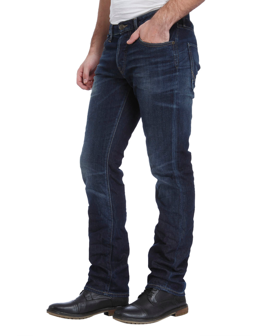 Blue Low Rise Regular Fit Jeans