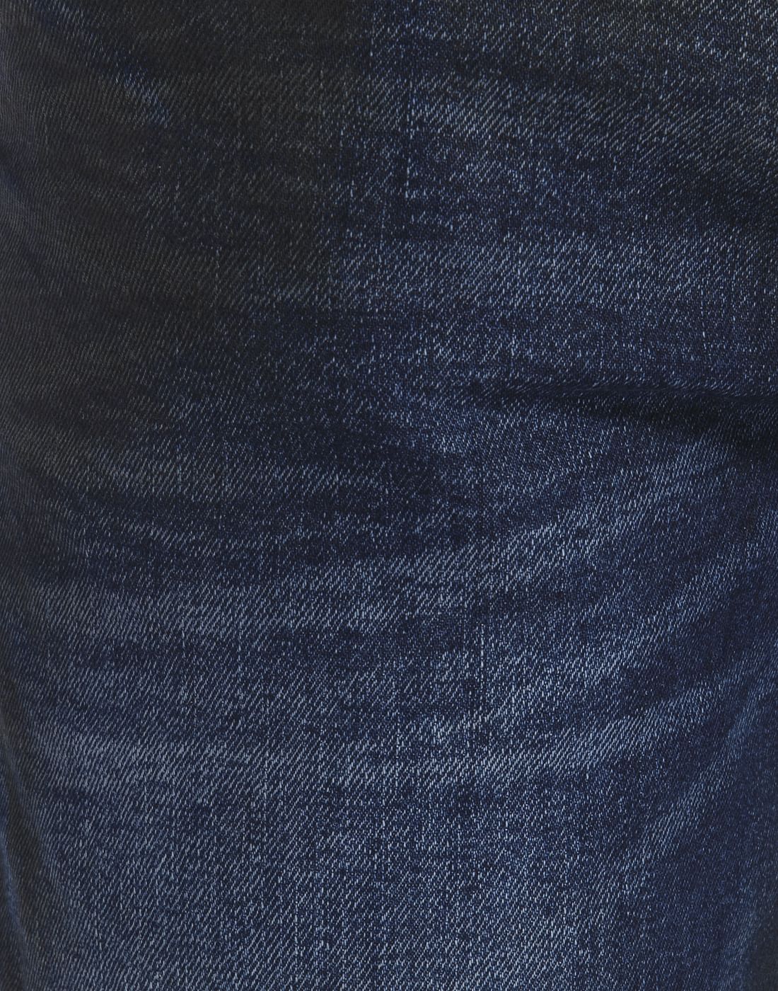 Blue Colour Blocked Low Distressed Slim Fit Jeans