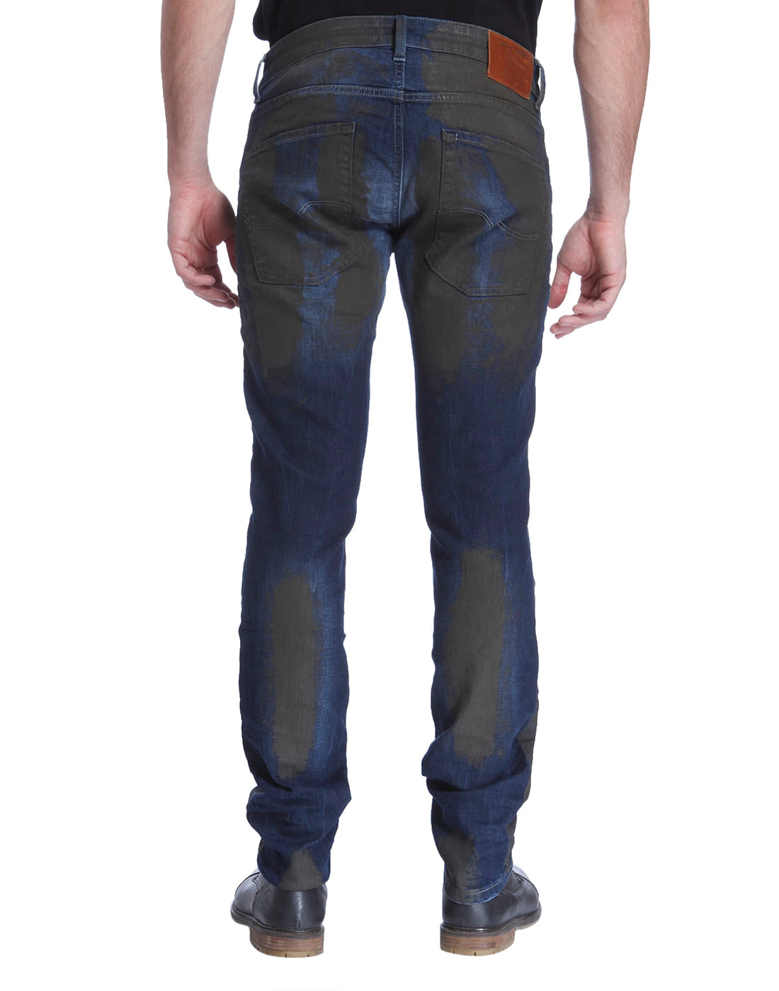 Blue Textured Slim Fit Jeans