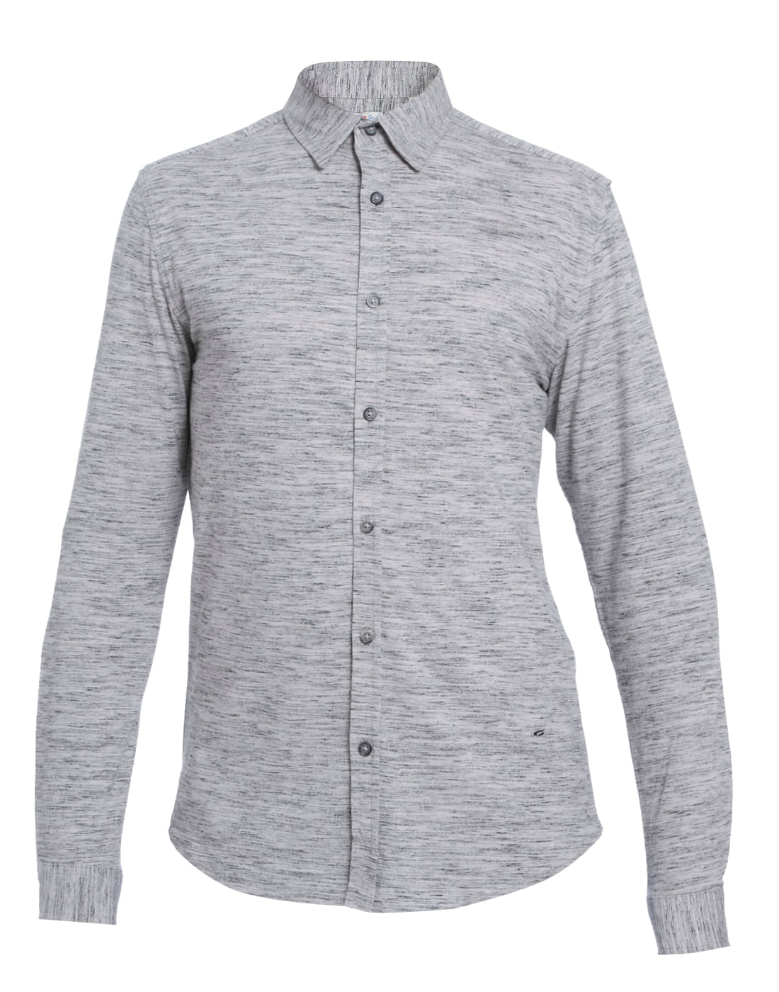 Light Grey Textured Slim Fit Shirt