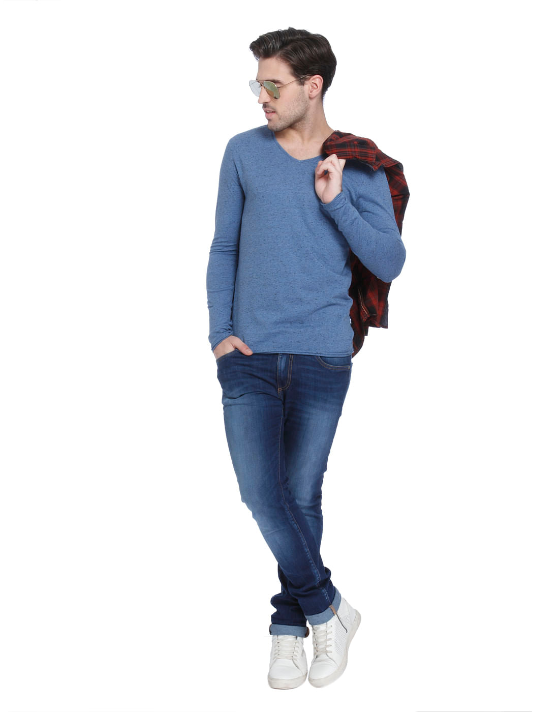 Blue V-Neck T-Shirt