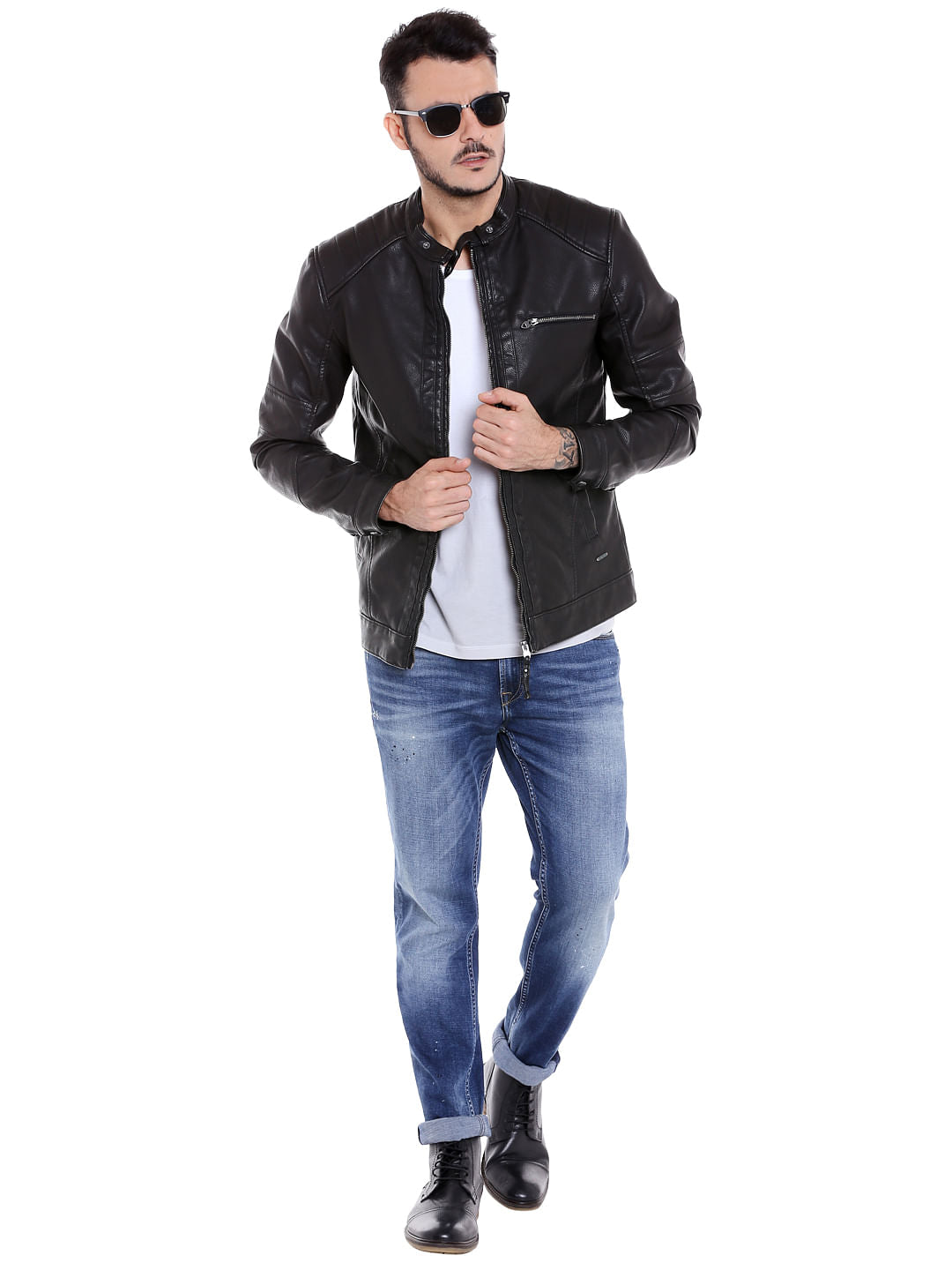 Black Pu Bomber Jacket