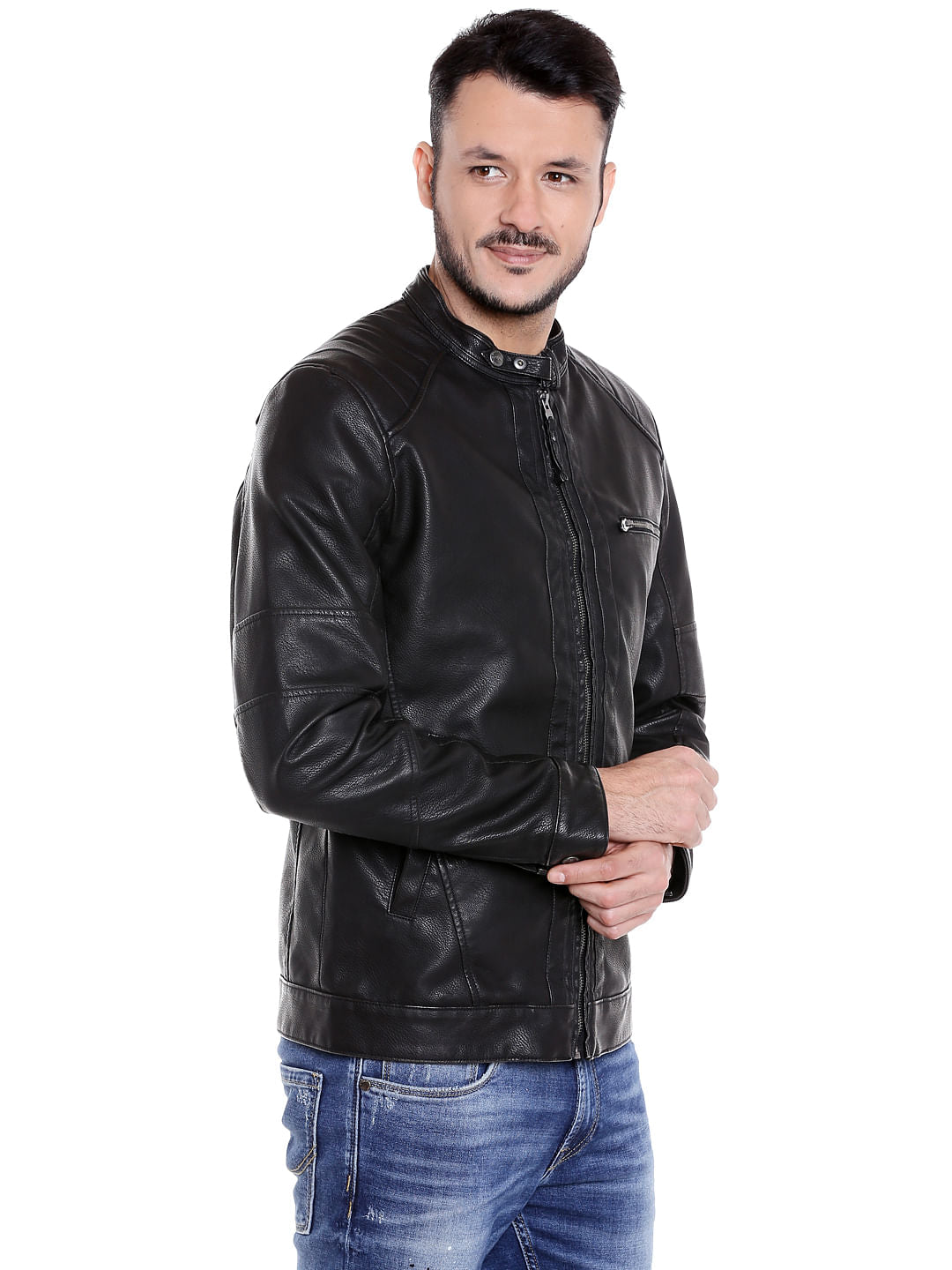Black Pu Bomber Jacket
