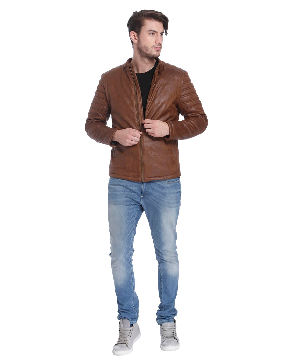 Tan Biker Jacket