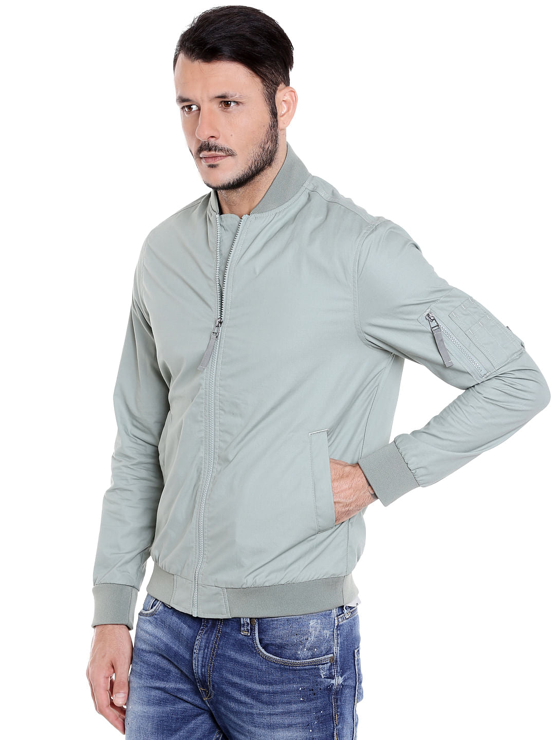 Light Grey Bomber Jacket