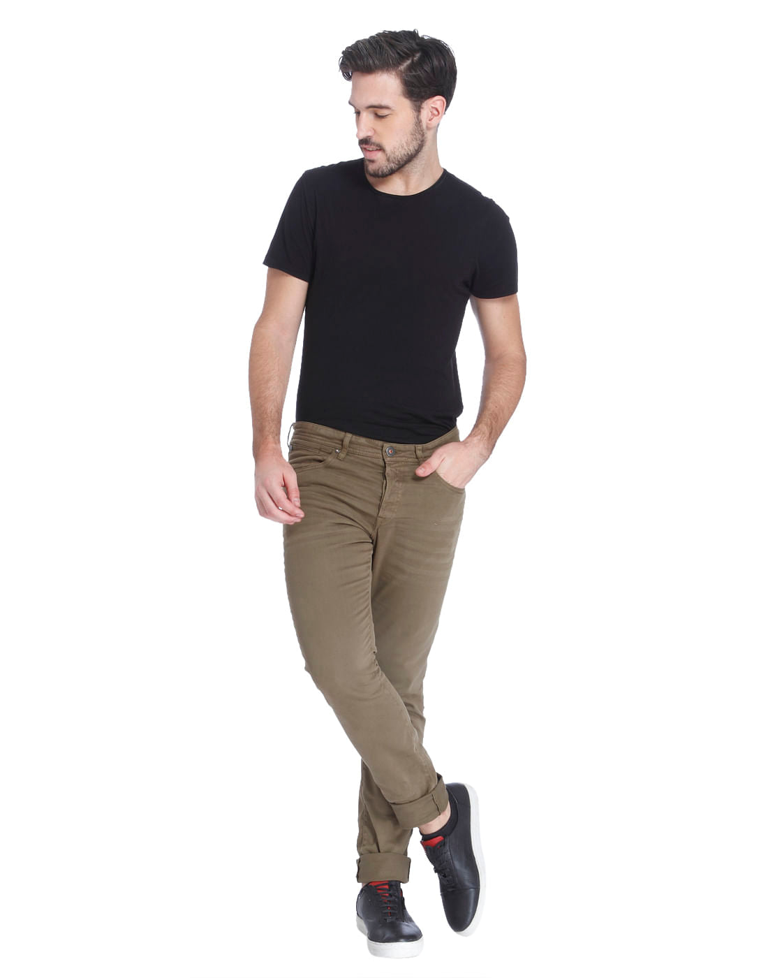 Brown Slim Fit Pants