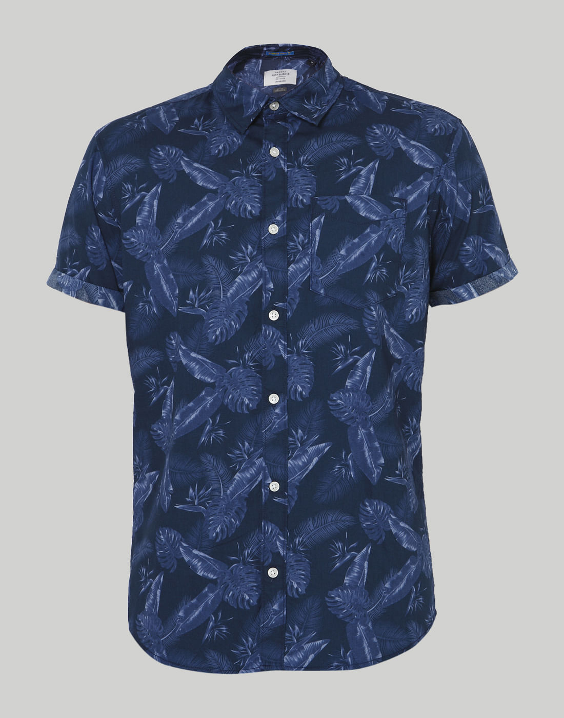 Blue Tropical Print Shirt