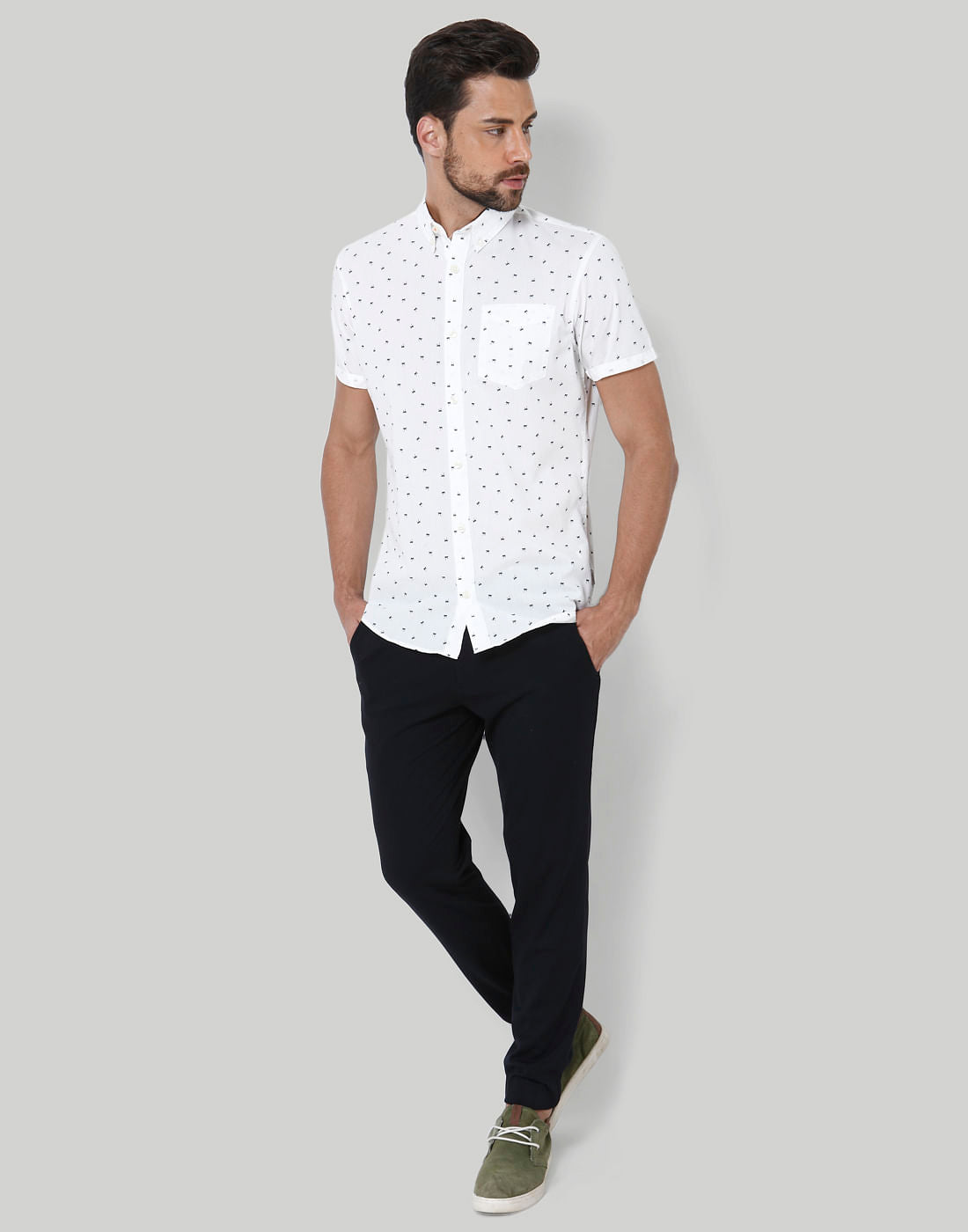 White All Over Print Shirt