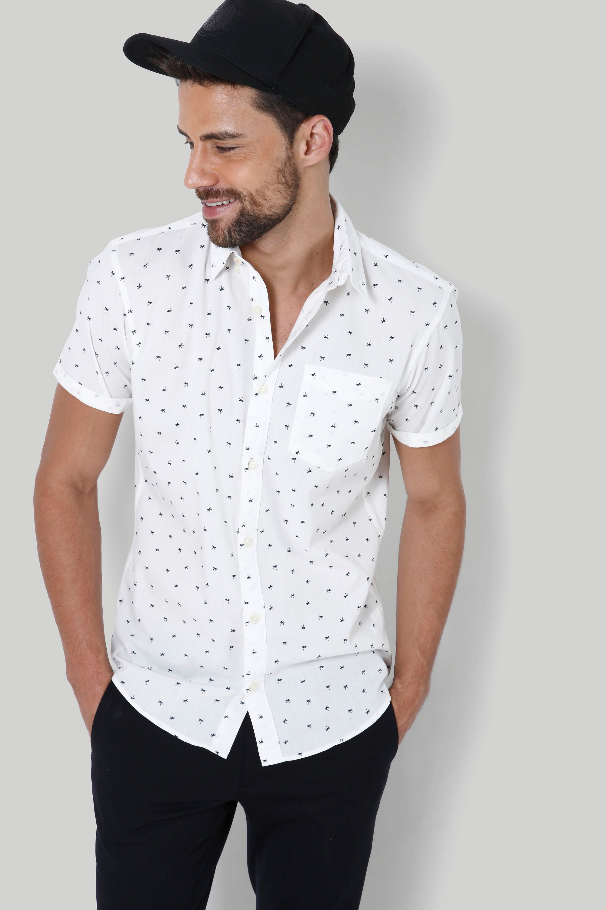 White All Over Print Shirt