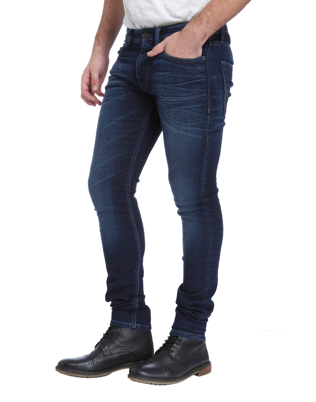 Dark Blue Low Rise Slim Fit Jeans