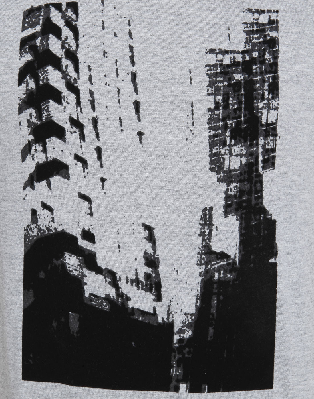 Light Grey Printed Crew Neck T-Shirt