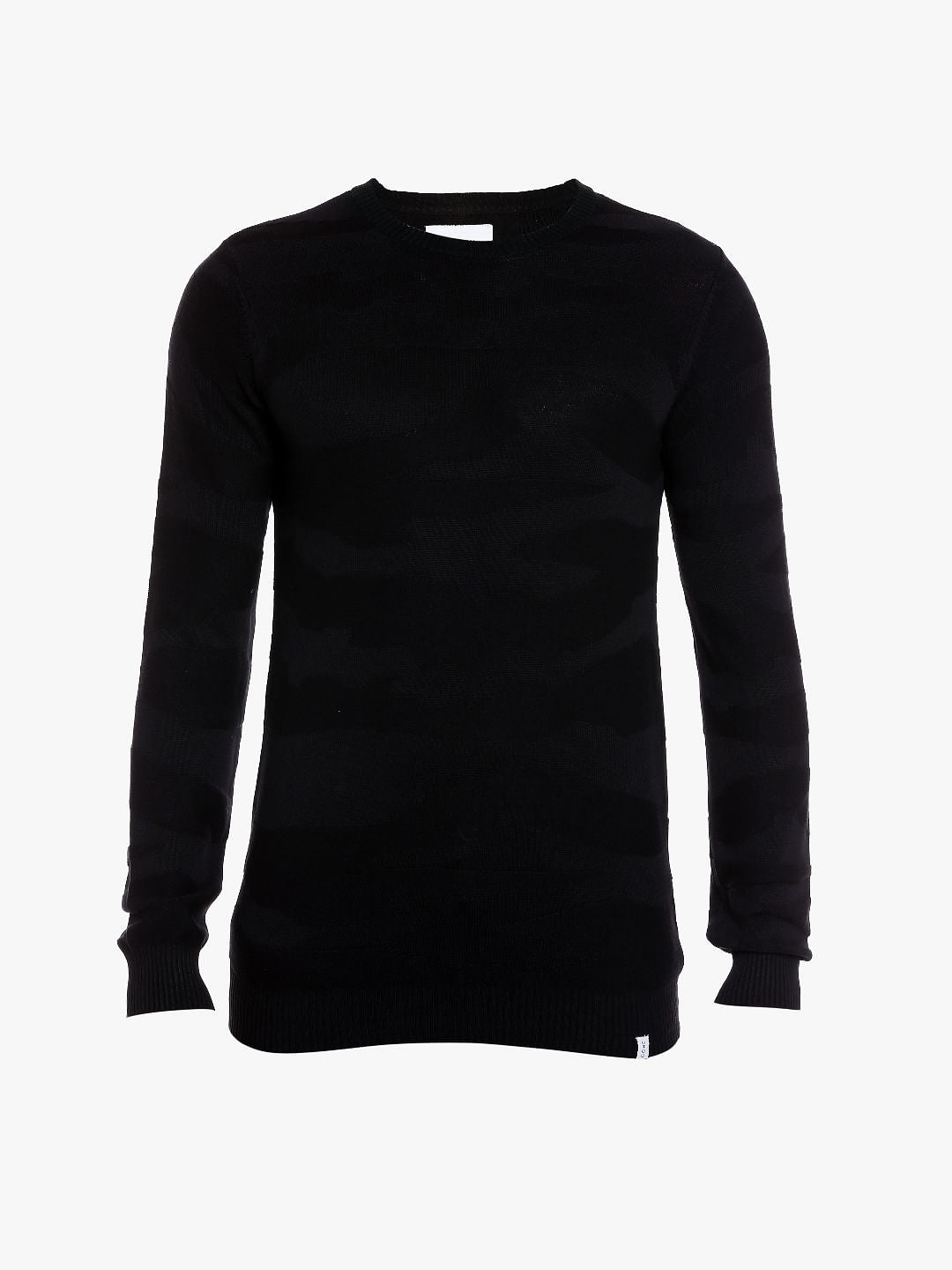 Black Crew Neck Knit T-Shirt