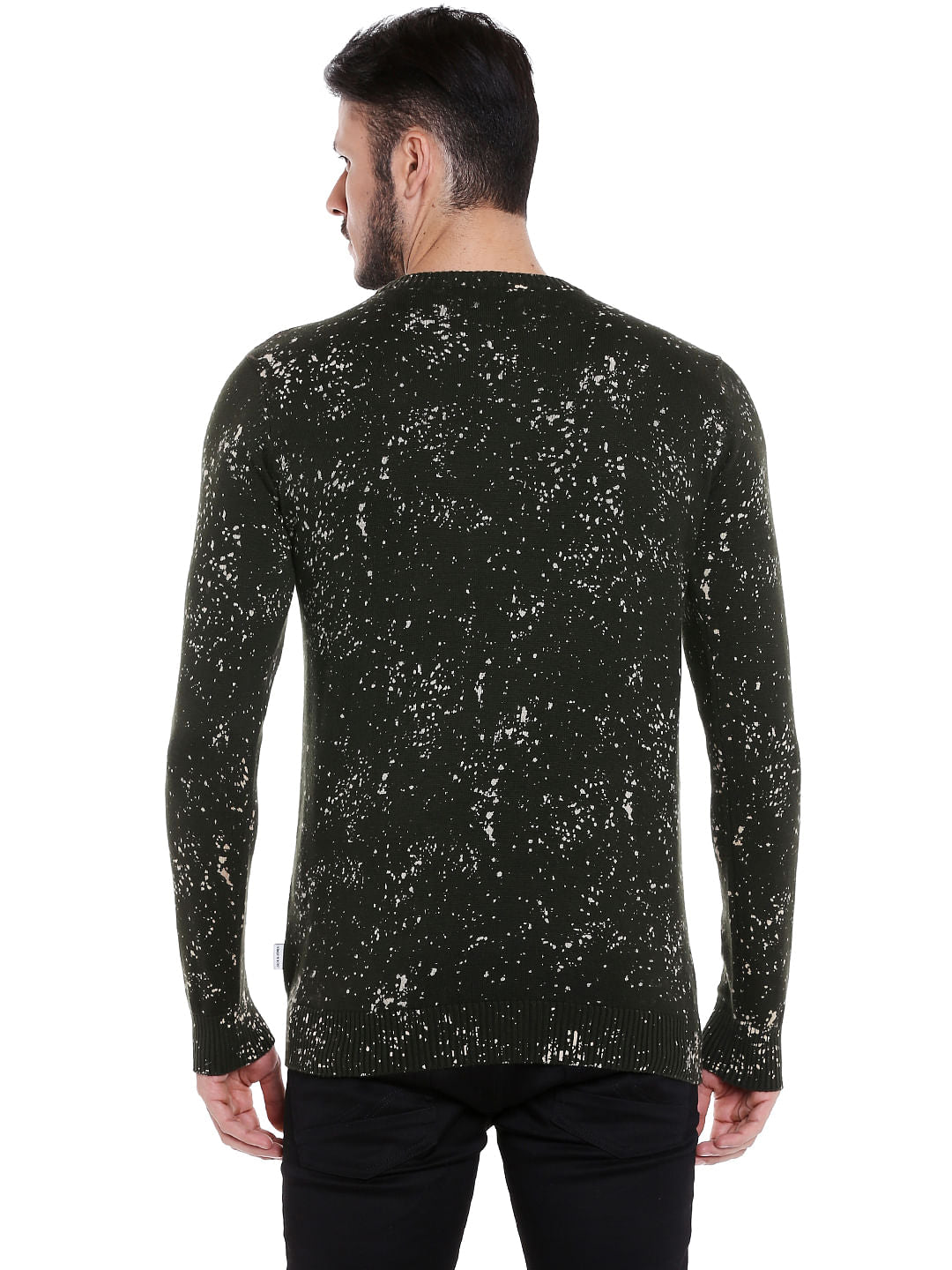 Olive Green All Over Print Pullover