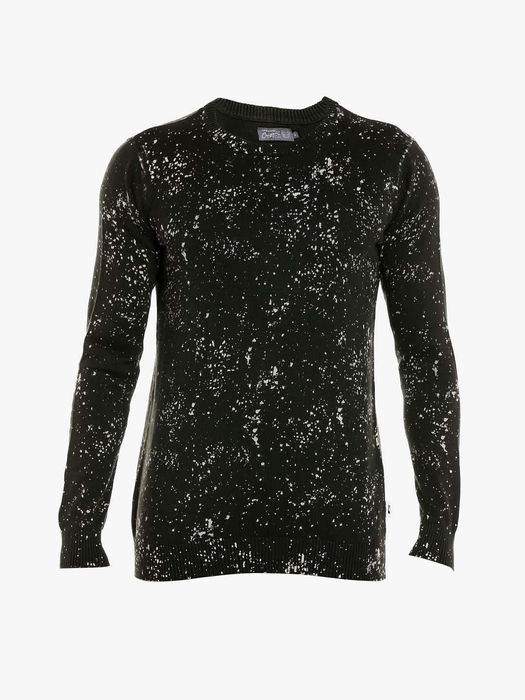 Olive Green All Over Print Pullover