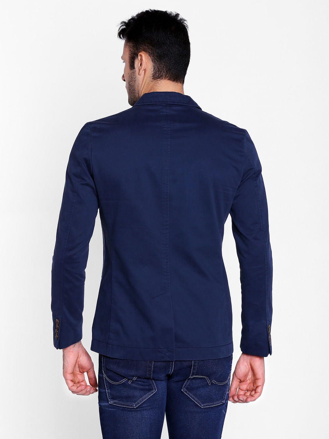 Dark Blue Badge Detail Blazer