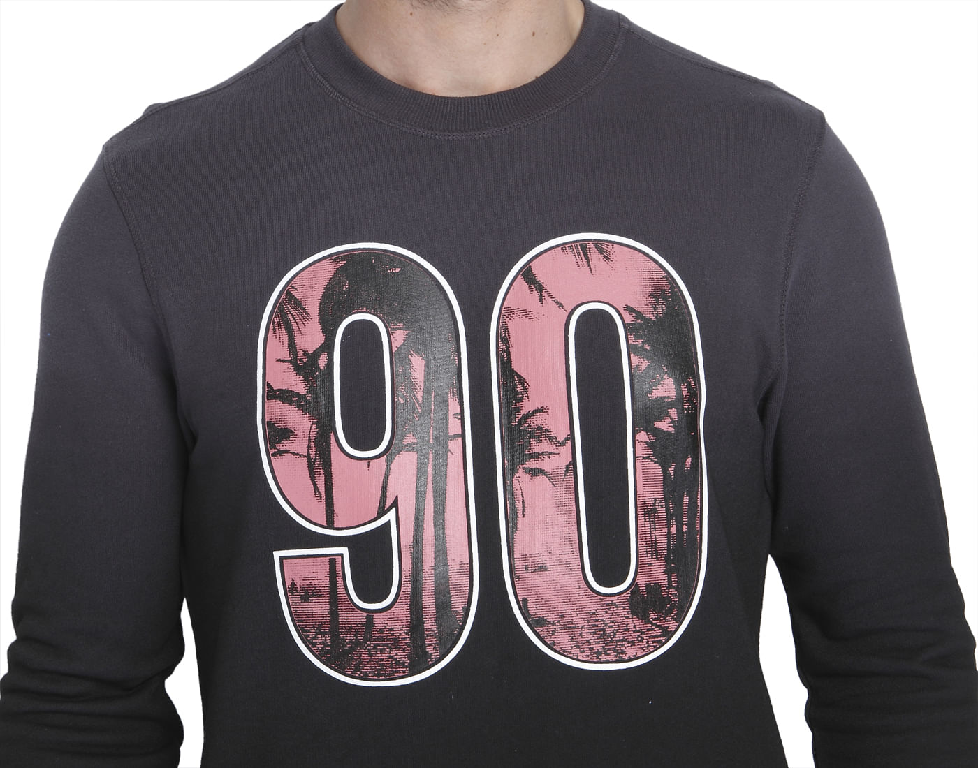 Black Number Print Sweatshirt