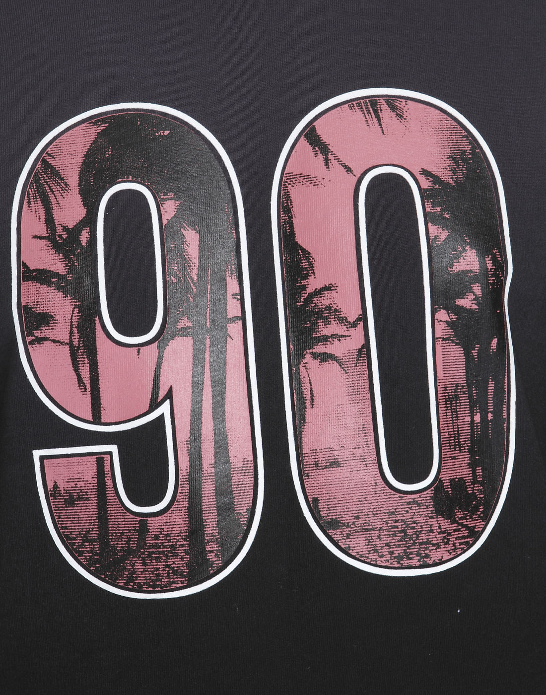 Black Number Print Sweatshirt