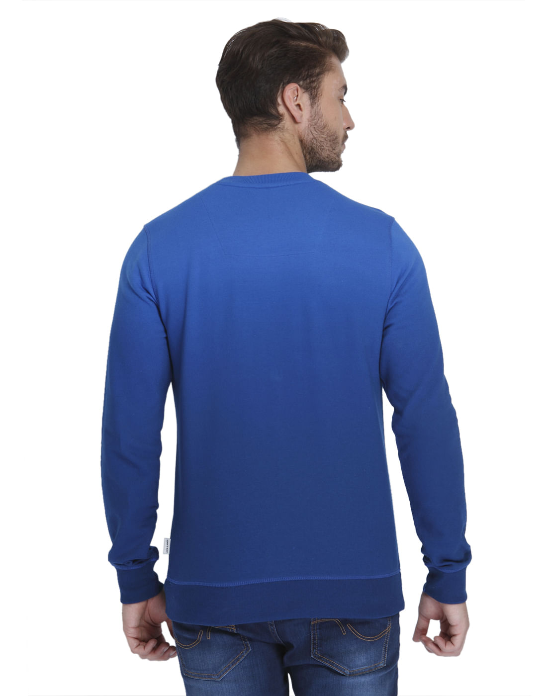 Electric Blue Slogan Print Sweatshirt