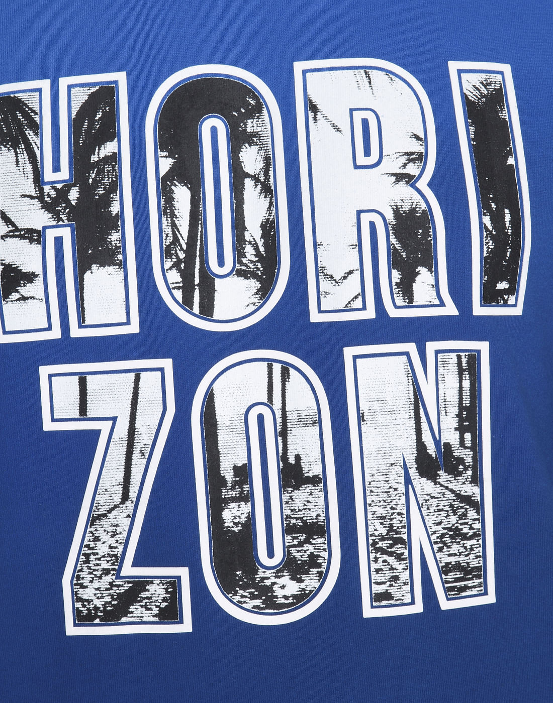 Electric Blue Slogan Print Sweatshirt