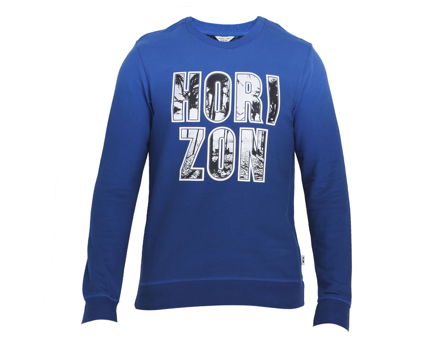 Electric Blue Slogan Print Sweatshirt
