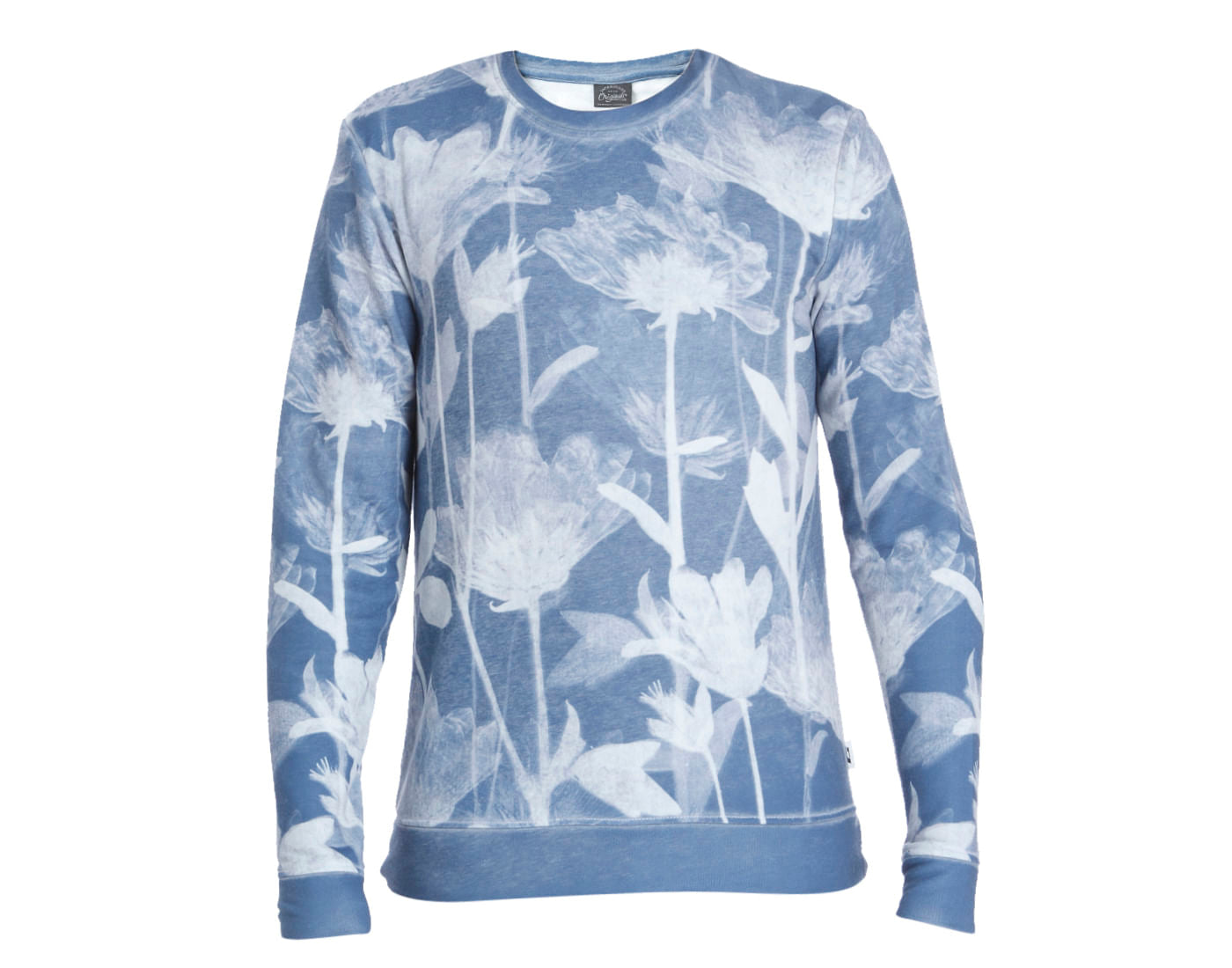 Blue Floral Print Sweatshirt
