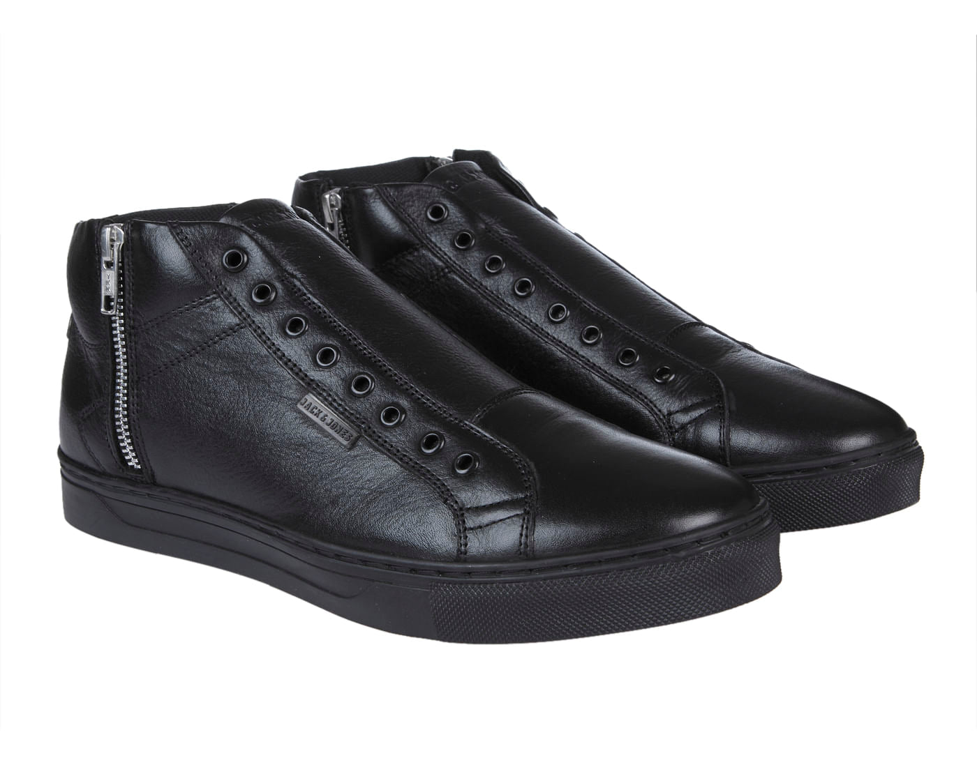 Black Zip Up High Top Sneakers
