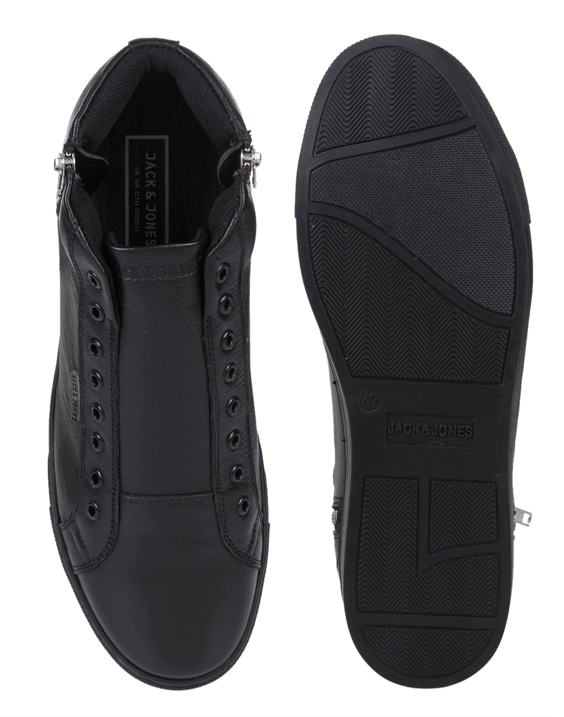 Black Zip Up High Top Sneakers