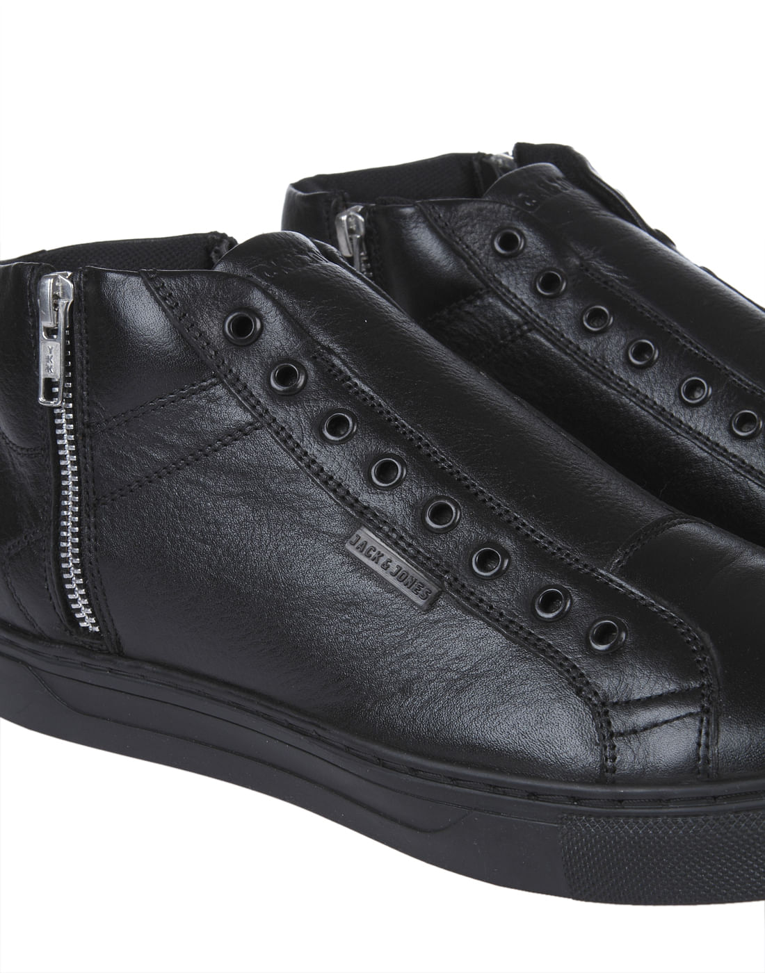 Black Zip Up High Top Sneakers