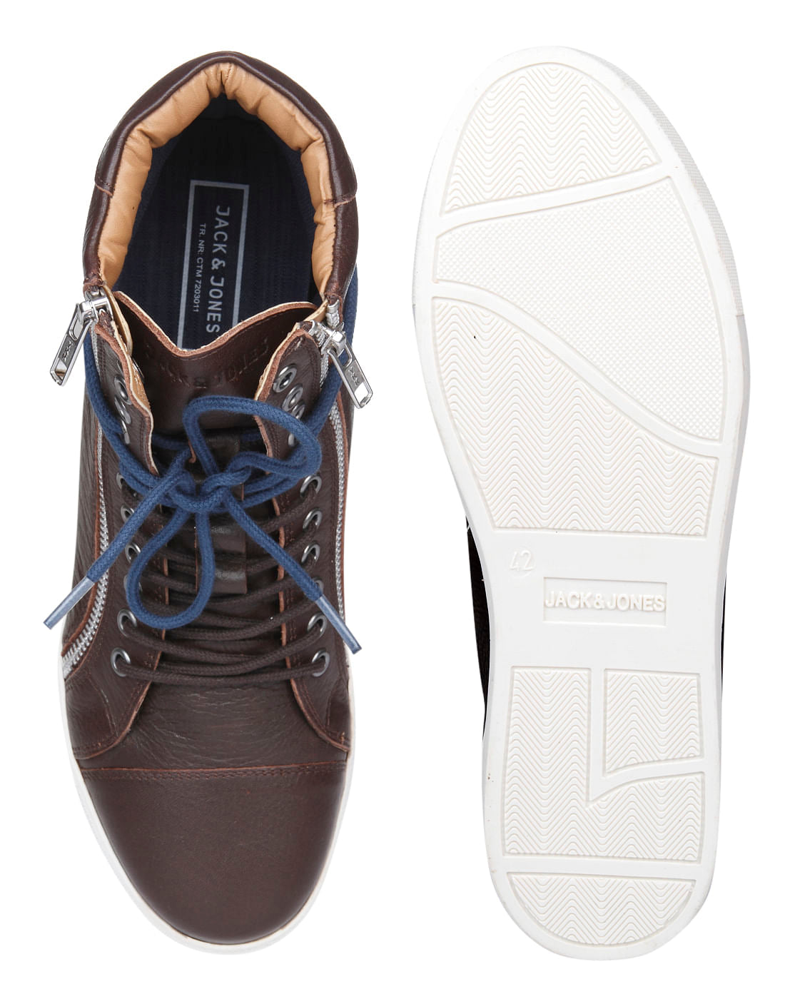Brown High Top Leather Sneakers