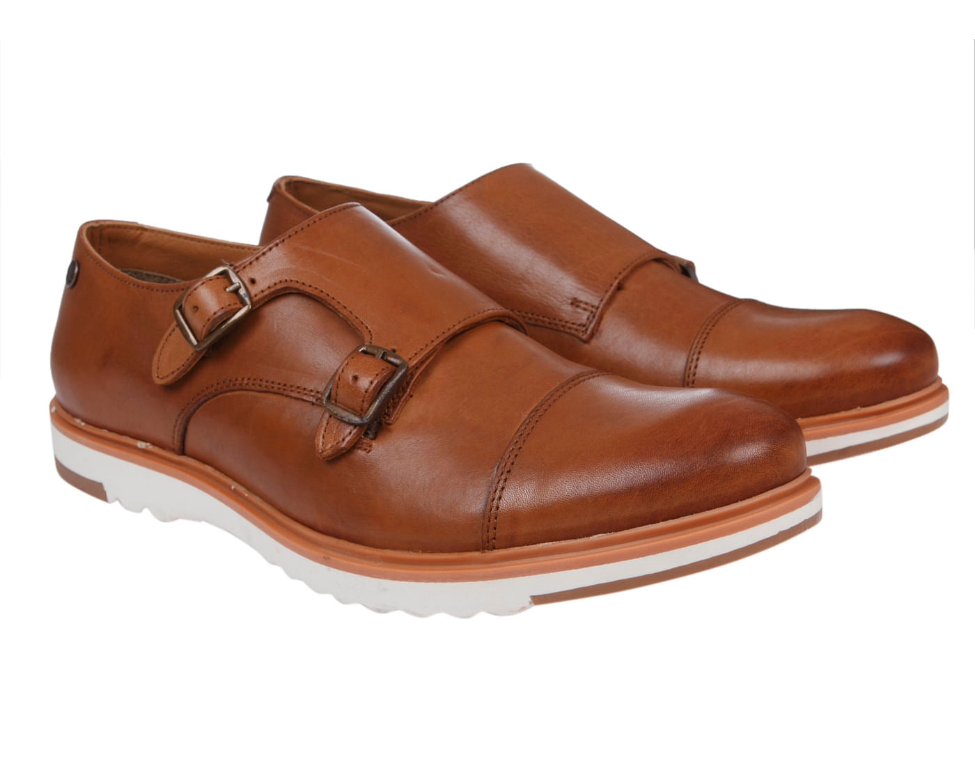 Tan Leather Monk Shoes