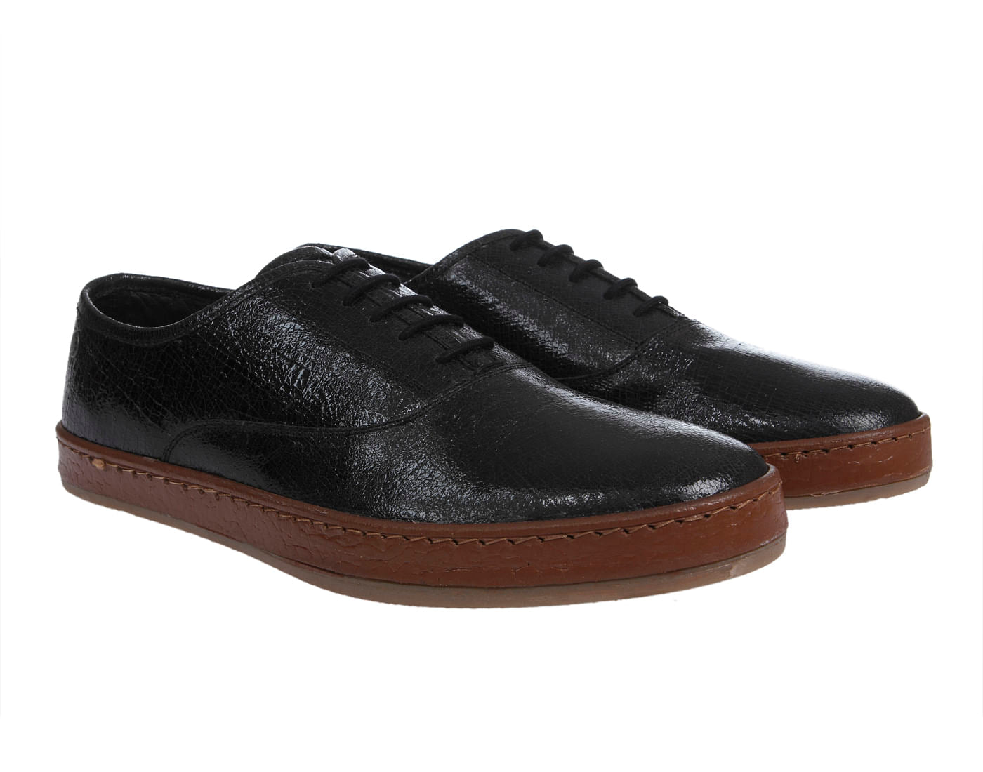 Black & Brown Leather Sneakers