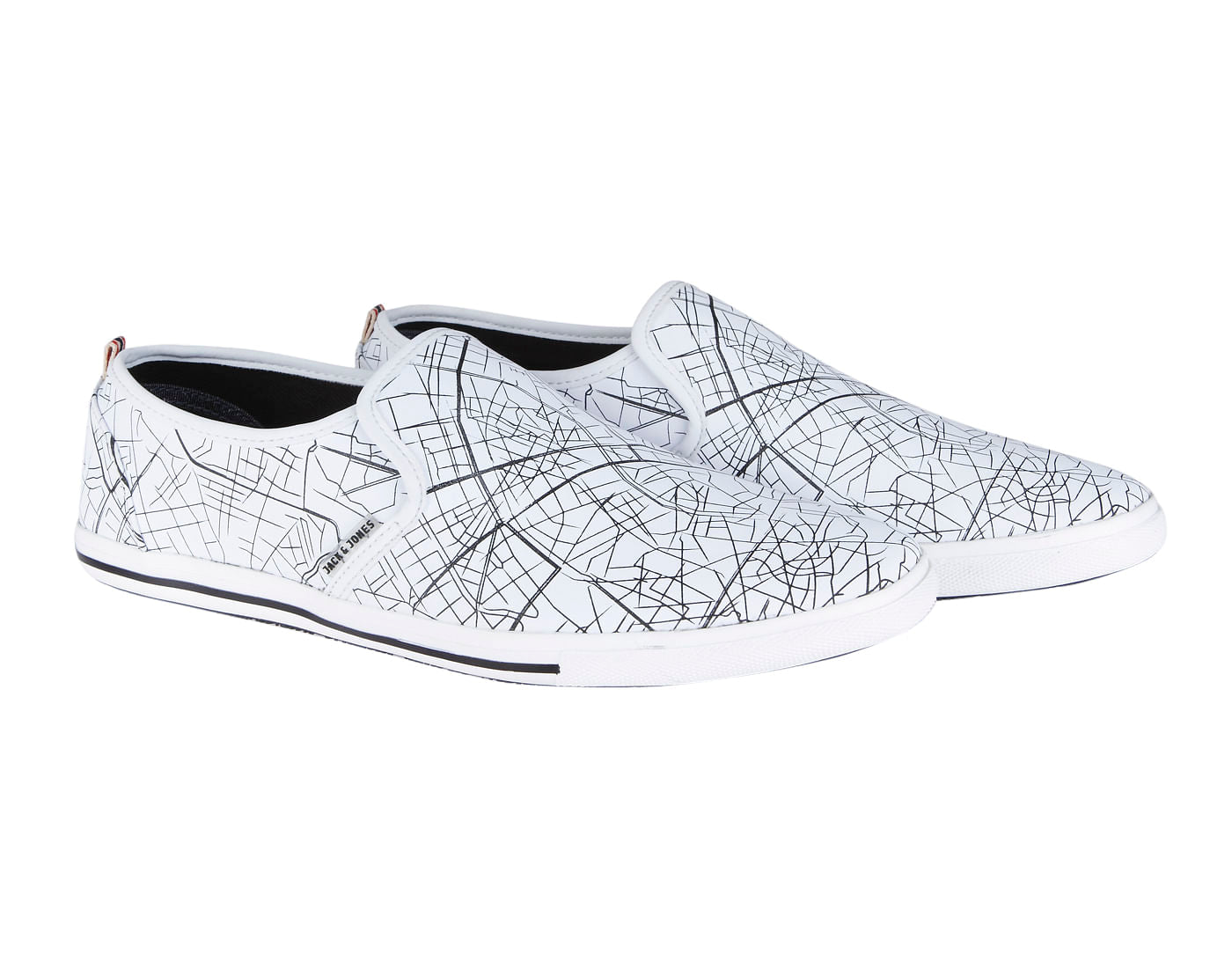 White All Over Print Slip Ons