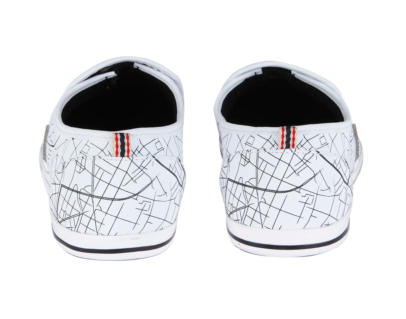 White All Over Print Slip Ons