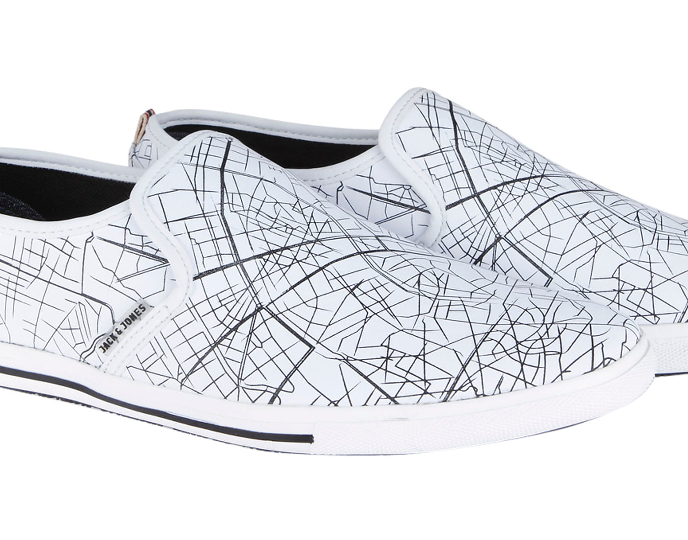 White All Over Print Slip Ons