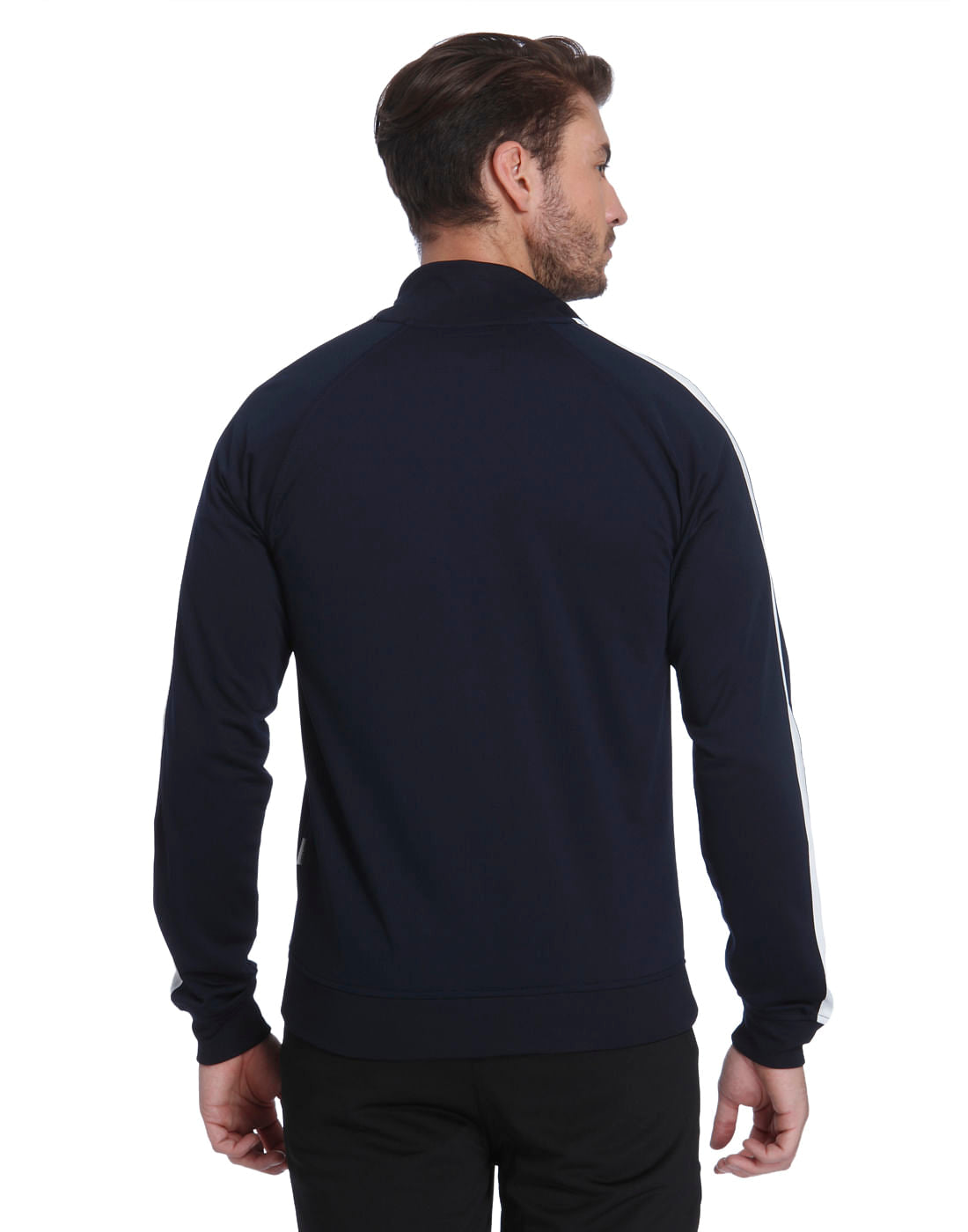 Dark Blue Turtle Neck Zip Up Sweatshirt