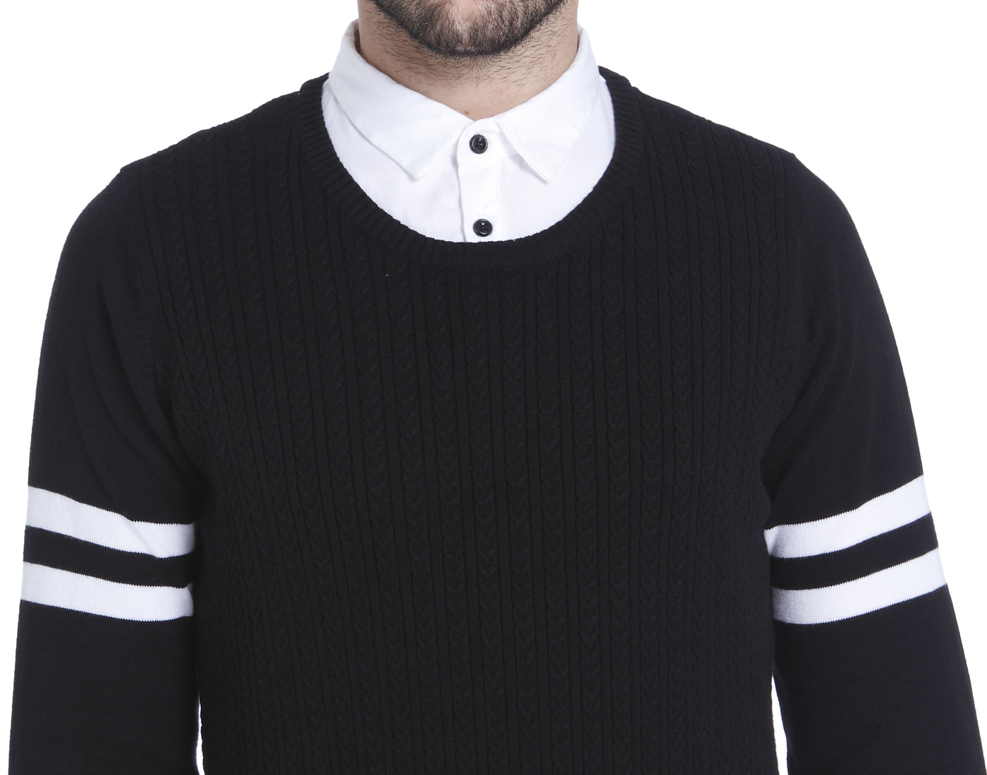 Black And White Placement Print Sweatshirt
