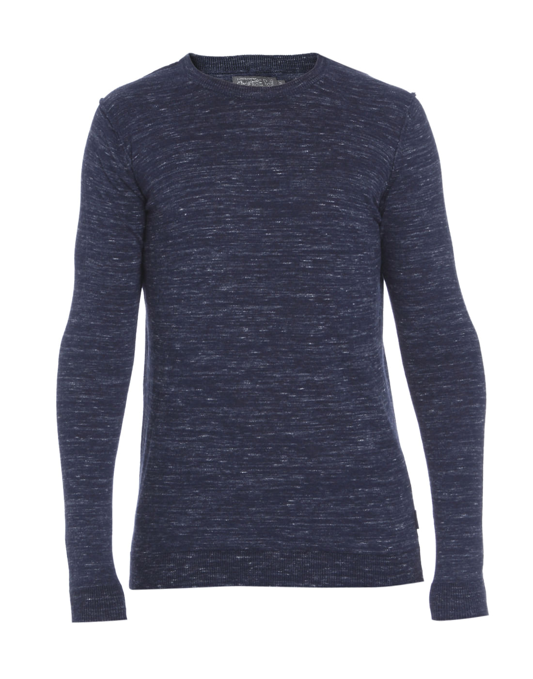 Blue Knit Crew Neck Sweatshirt
