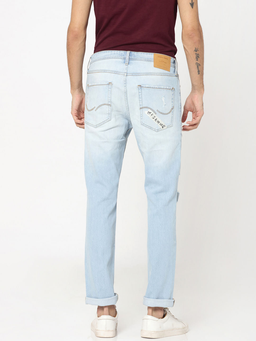 Light Blue Heavy Distressed Tim Anti Fit Jeans