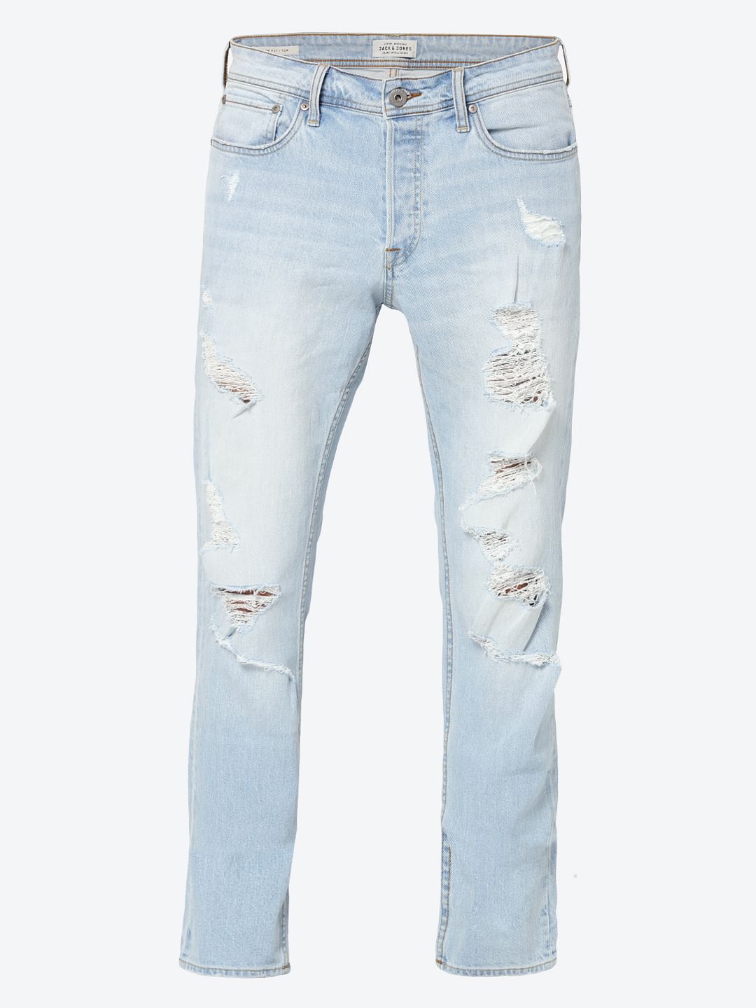 Light Blue Heavy Distressed Tim Anti Fit Jeans