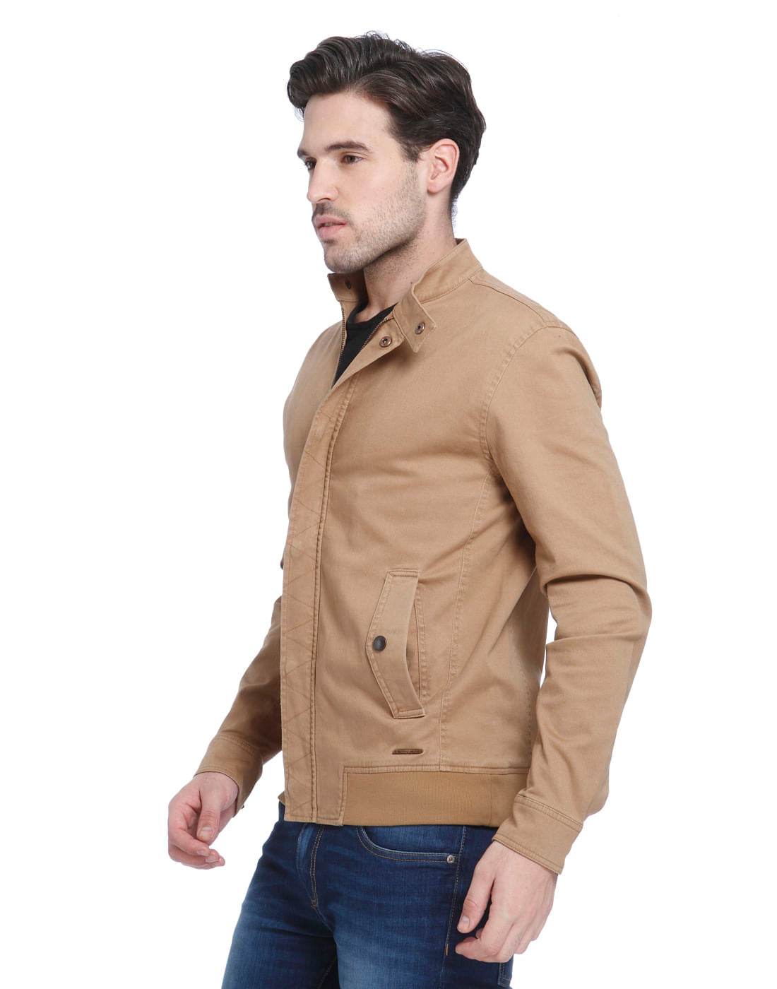 Beige Bomber Jacket