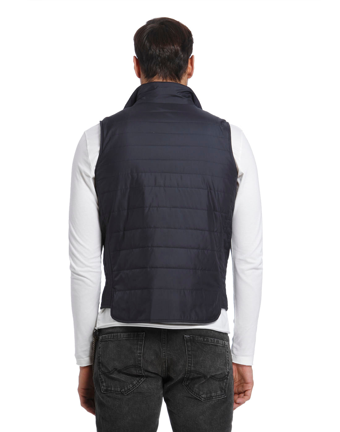 Dark Blue Sleeveless Jacket