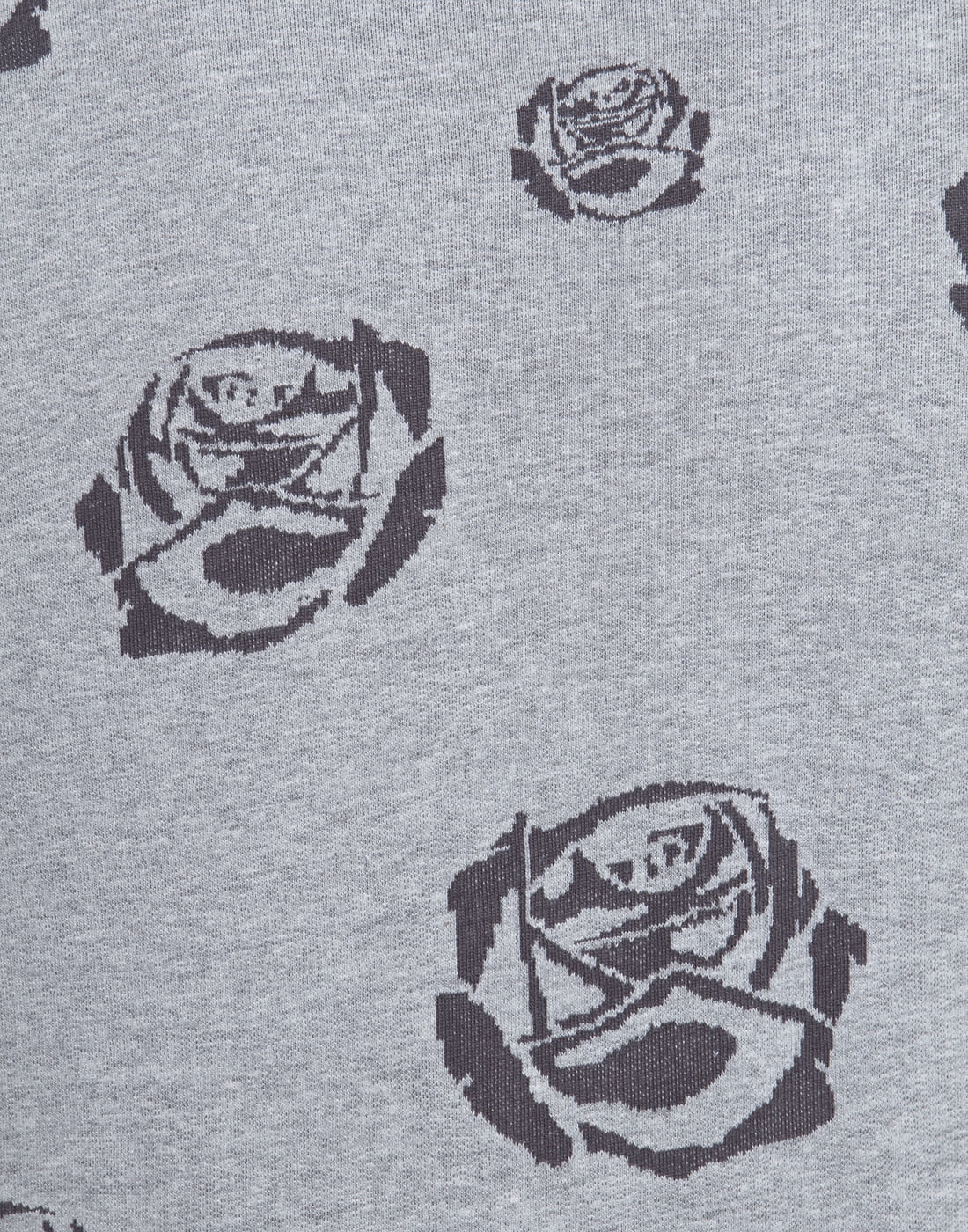 Light Grey Rose Print Sweatshirt