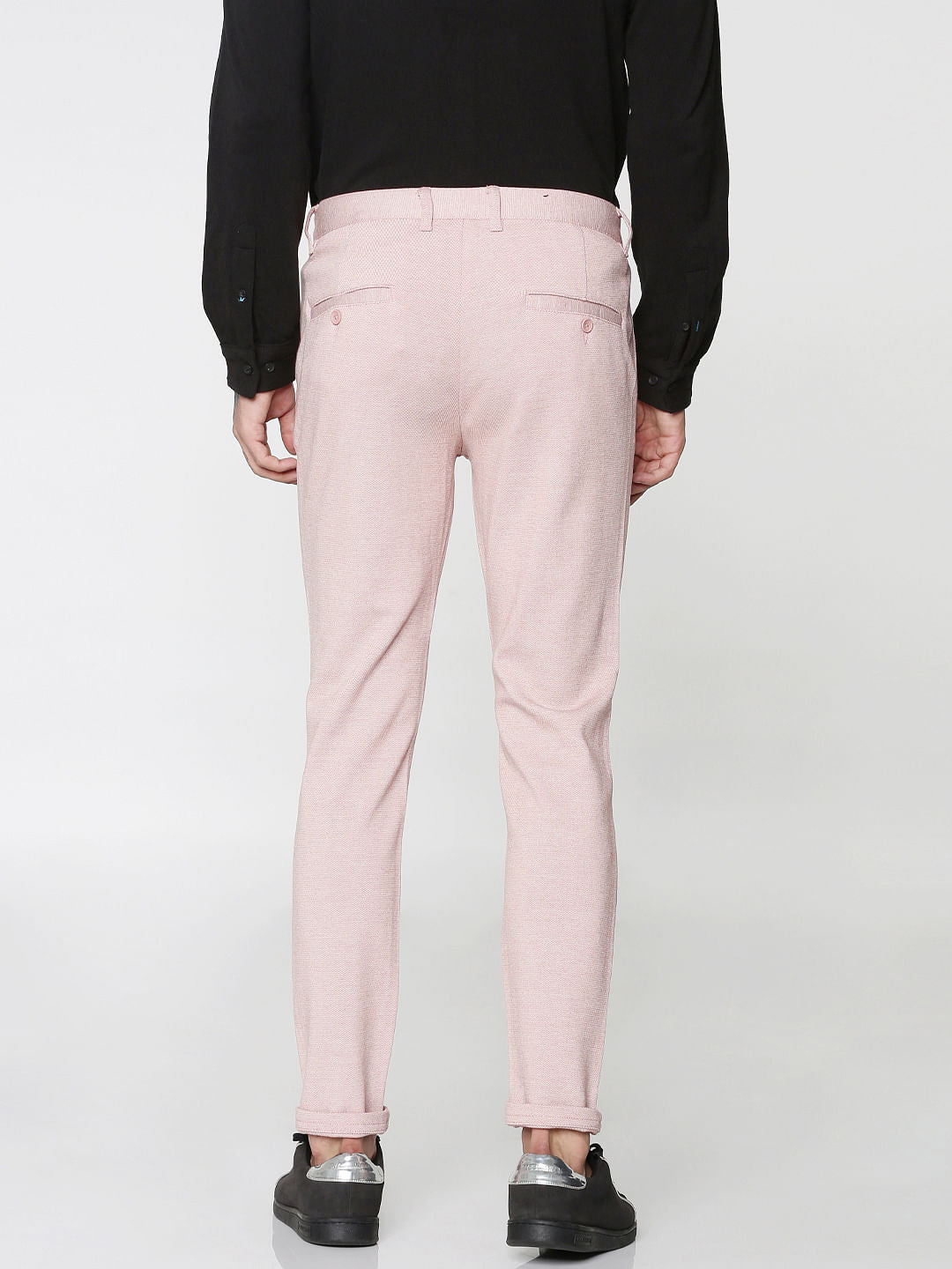 Pink Mid Rise Regular Fit Trousers