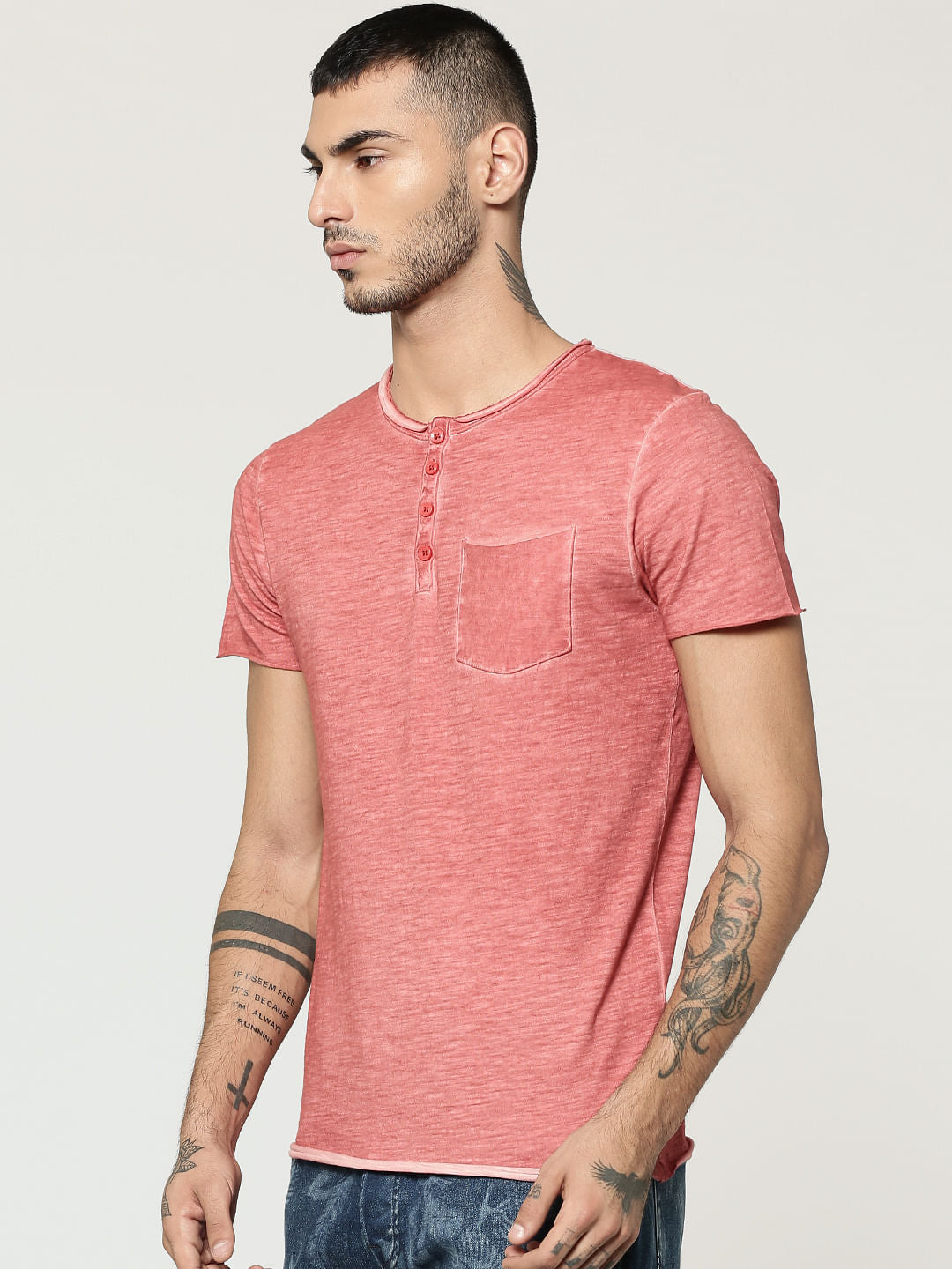 Red Henley T-Shirt